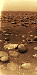 The Huygens landing site on Saturn's moon Titan
