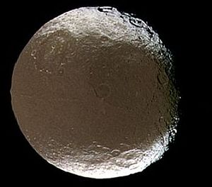 The dark face of Saturn's moon Iapetus
